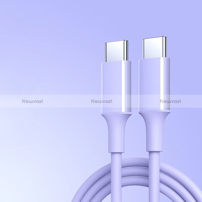 Type-C USB-C to Type-C USB-C Cable Adapter 60W H05 for Apple iPhone 15 Plus Purple