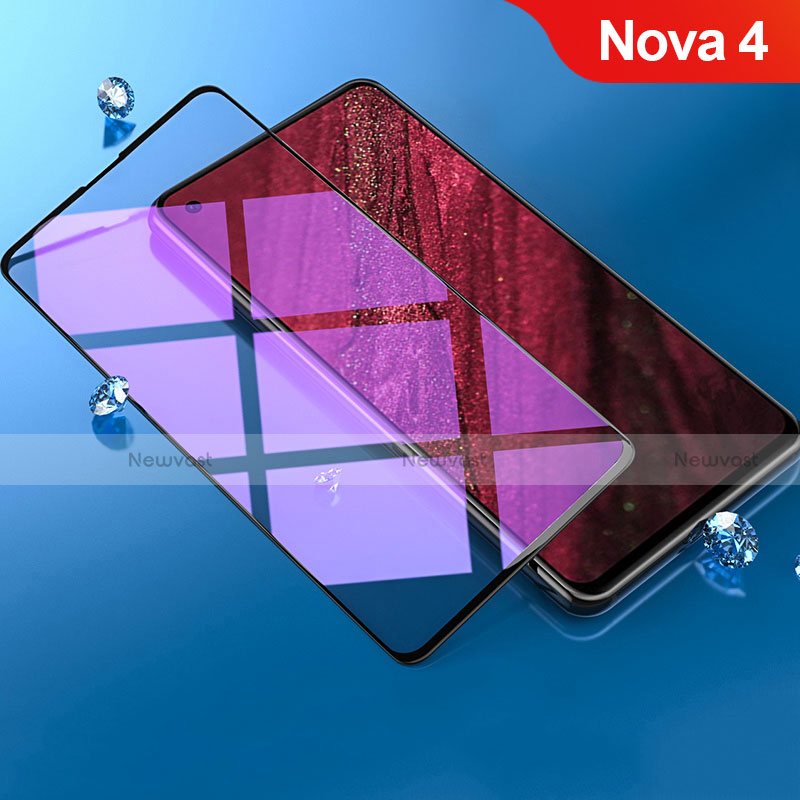 Ultra Clear Anti Blue Light Full Screen Protector Tempered Glass F02 for Huawei Nova 4 Black