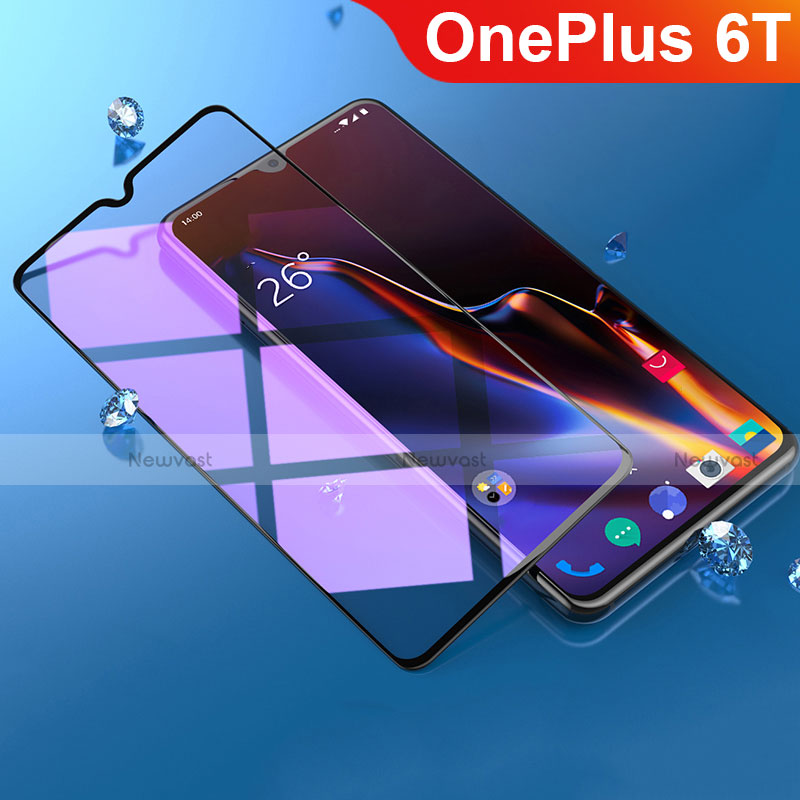 Ultra Clear Anti Blue Light Full Screen Protector Tempered Glass F02 for OnePlus 6T Black