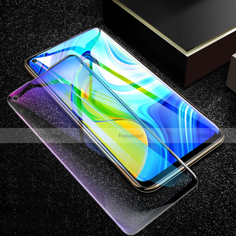 Ultra Clear Anti Blue Light Full Screen Protector Tempered Glass F02 for Xiaomi Redmi Note 9 Black