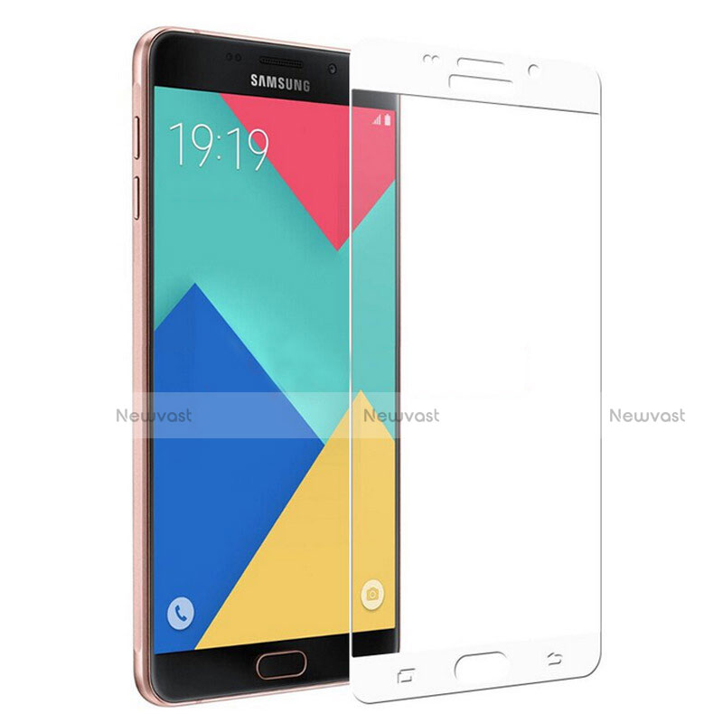 Ultra Clear Full Screen Protector Tempered Glass F02 for Samsung Galaxy A7 (2016) A7100 White