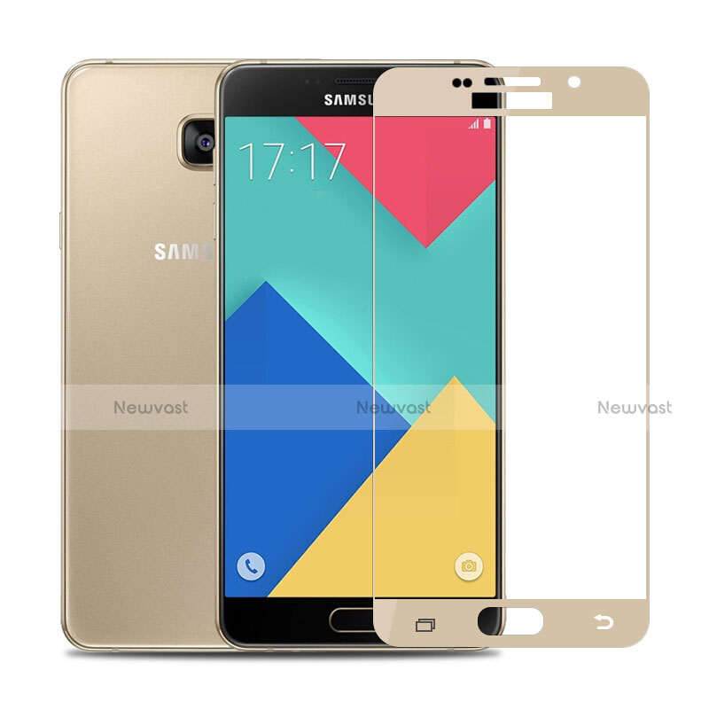 Ultra Clear Full Screen Protector Tempered Glass F02 for Samsung Galaxy A9 (2016) A9000 Gold