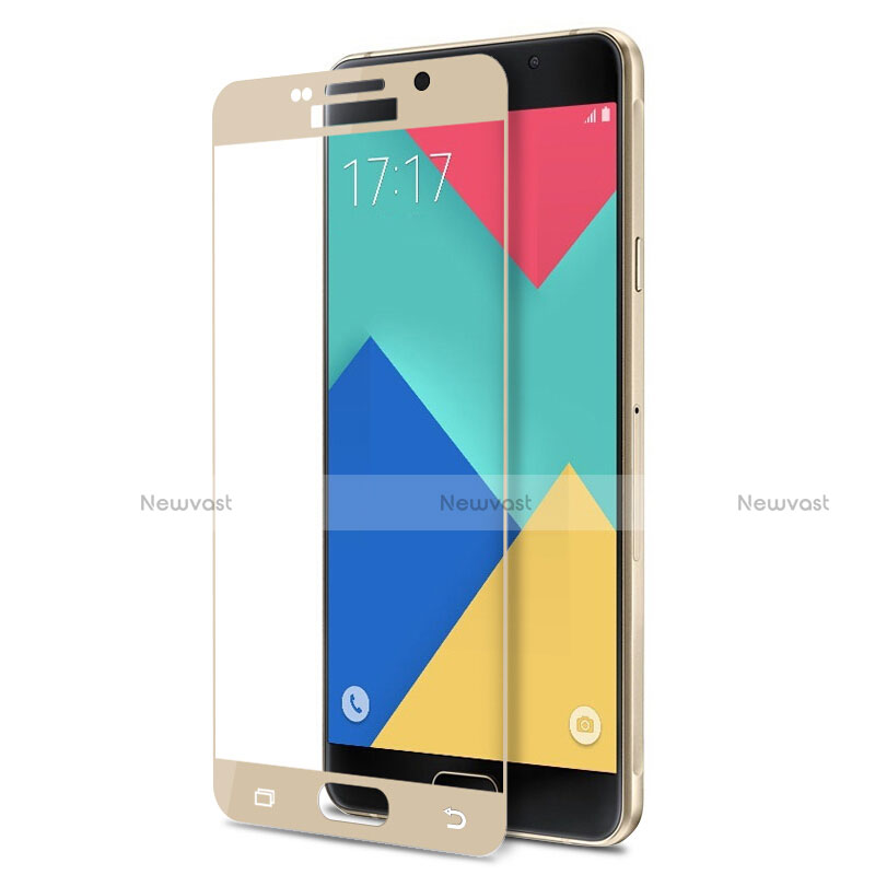 Ultra Clear Full Screen Protector Tempered Glass F02 for Samsung Galaxy A9 (2016) A9000 Gold