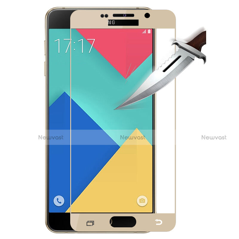 Ultra Clear Full Screen Protector Tempered Glass F02 for Samsung Galaxy A9 (2016) A9000 Gold