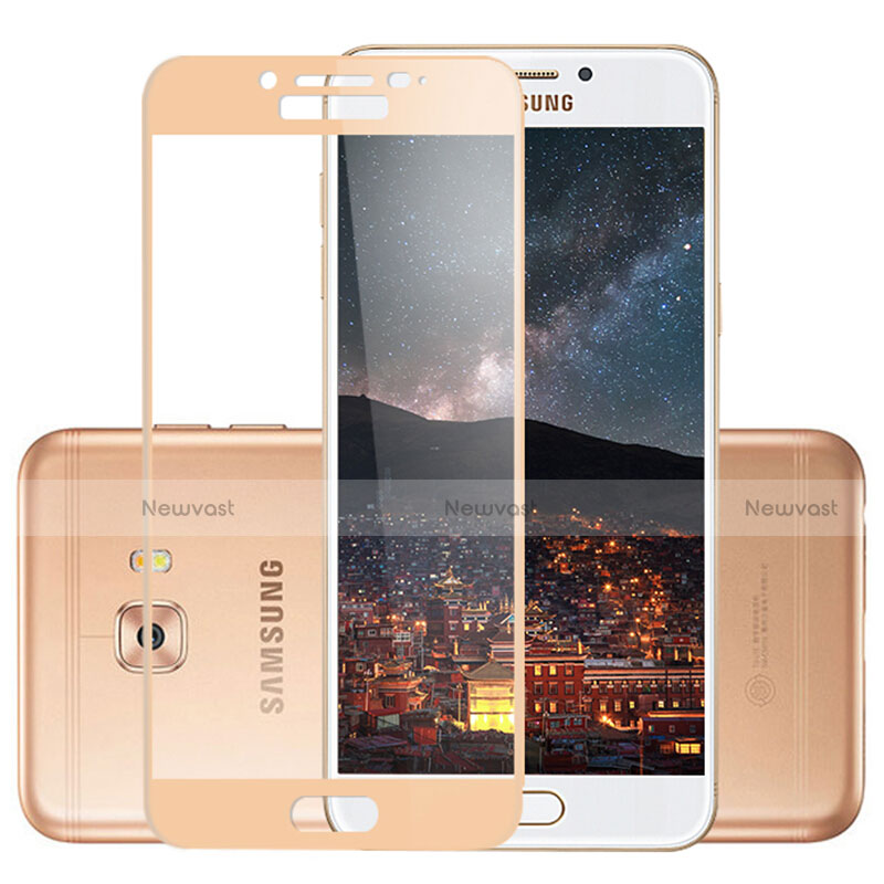 Ultra Clear Full Screen Protector Tempered Glass F02 for Samsung Galaxy C7 Pro C7010 Gold