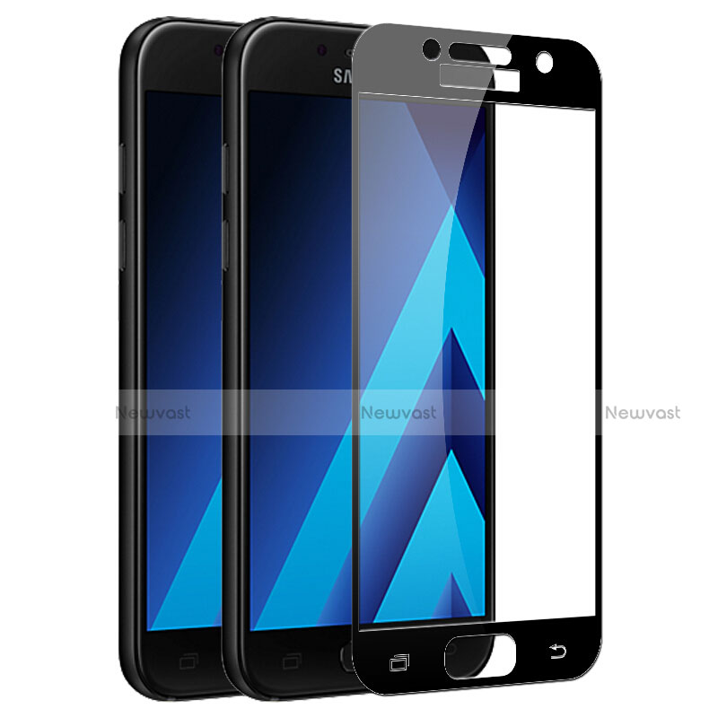 Ultra Clear Full Screen Protector Tempered Glass F03 for Samsung Galaxy A3 (2017) SM-A320F Black