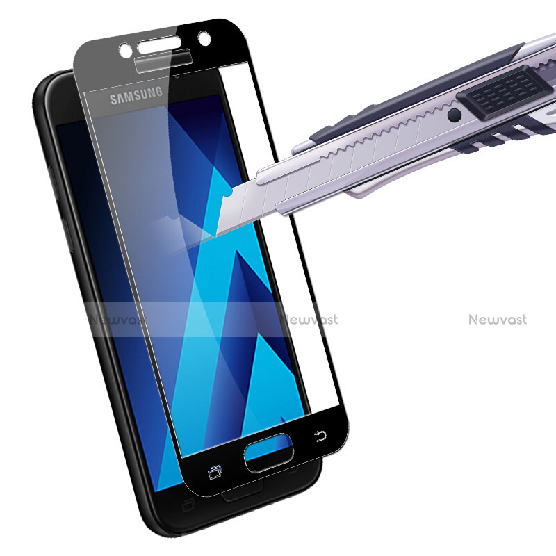 Ultra Clear Full Screen Protector Tempered Glass F03 for Samsung Galaxy A3 (2017) SM-A320F Black