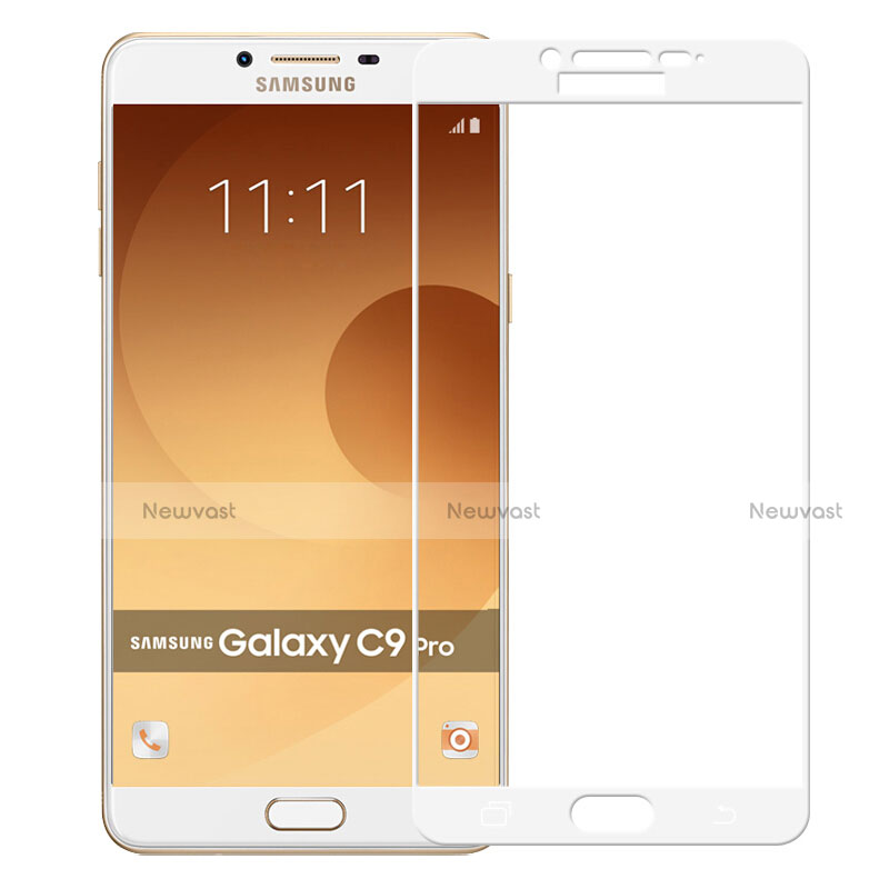 Ultra Clear Full Screen Protector Tempered Glass F04 for Samsung Galaxy C9 Pro C9000 White