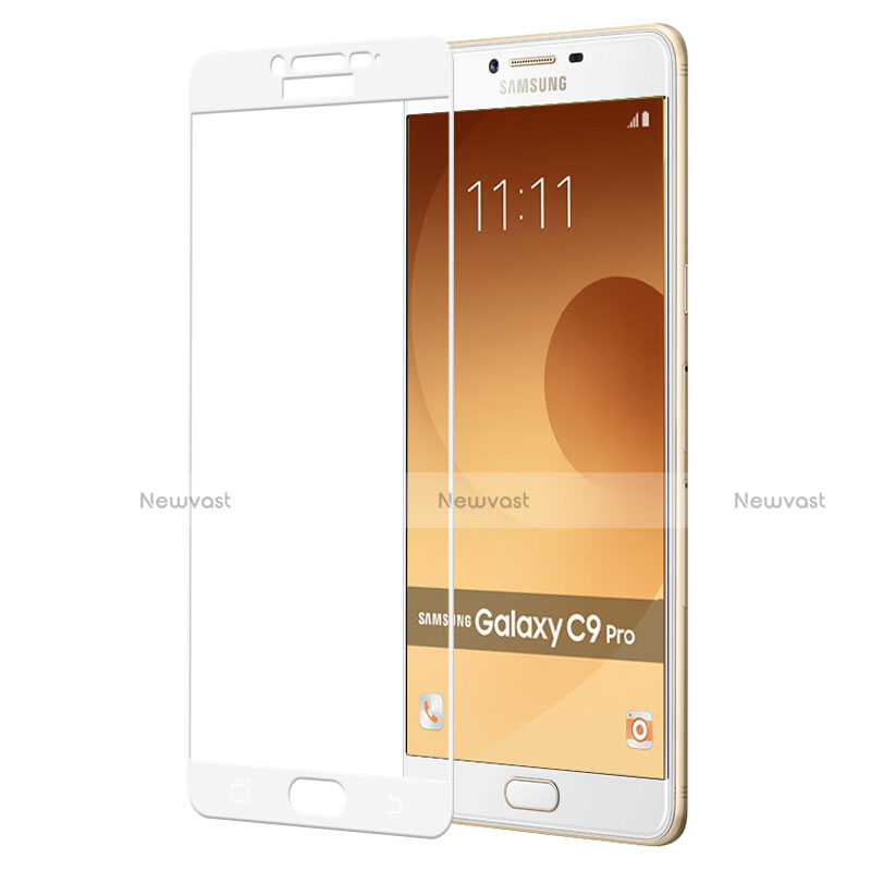 Ultra Clear Full Screen Protector Tempered Glass F04 for Samsung Galaxy C9 Pro C9000 White