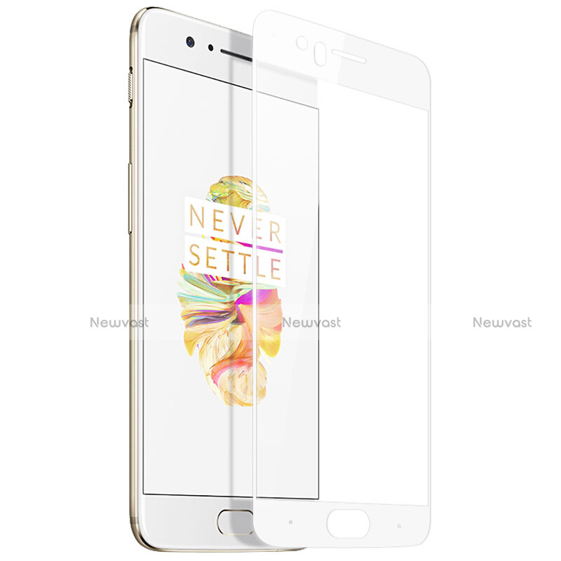 Ultra Clear Full Screen Protector Tempered Glass F06 for OnePlus 5 White