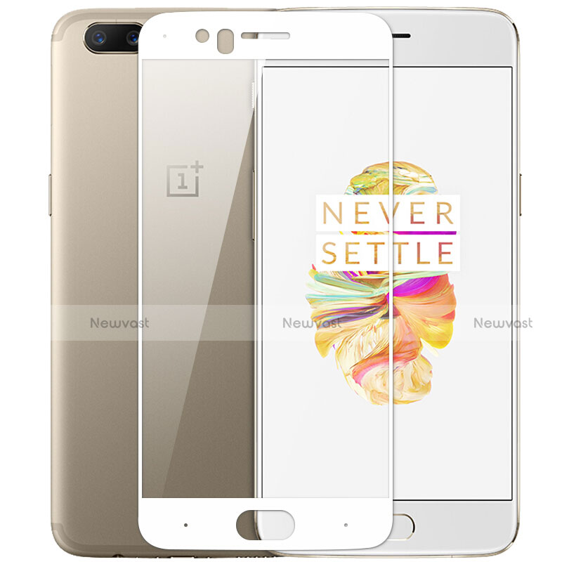 Ultra Clear Full Screen Protector Tempered Glass F06 for OnePlus 5 White