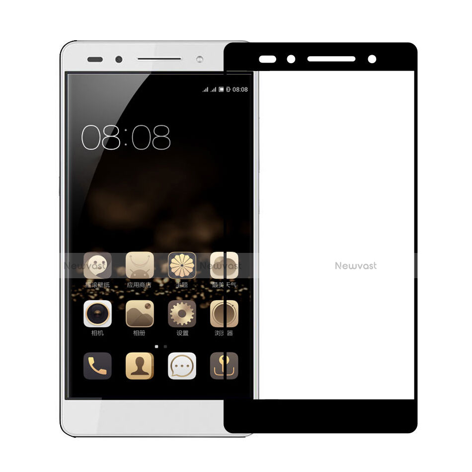 Ultra Clear Full Screen Protector Tempered Glass for Huawei Honor 7 Black