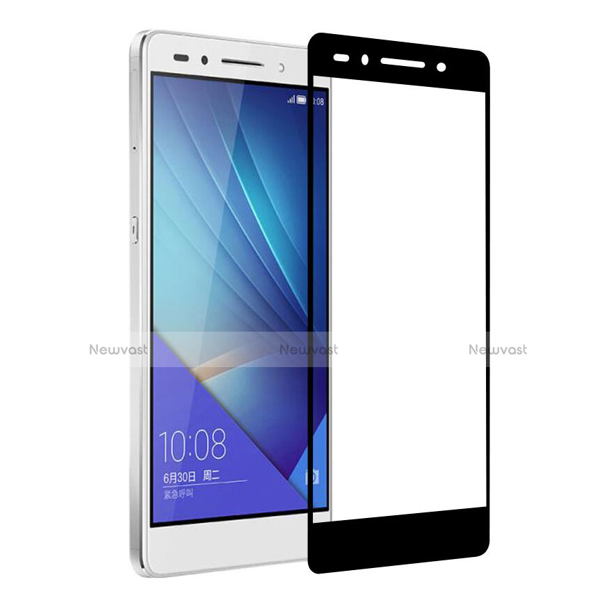 Ultra Clear Full Screen Protector Tempered Glass for Huawei Honor 7 Dual SIM Black