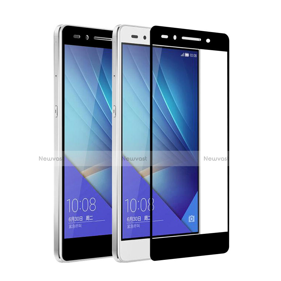 Ultra Clear Full Screen Protector Tempered Glass for Huawei Honor 7 Dual SIM Black