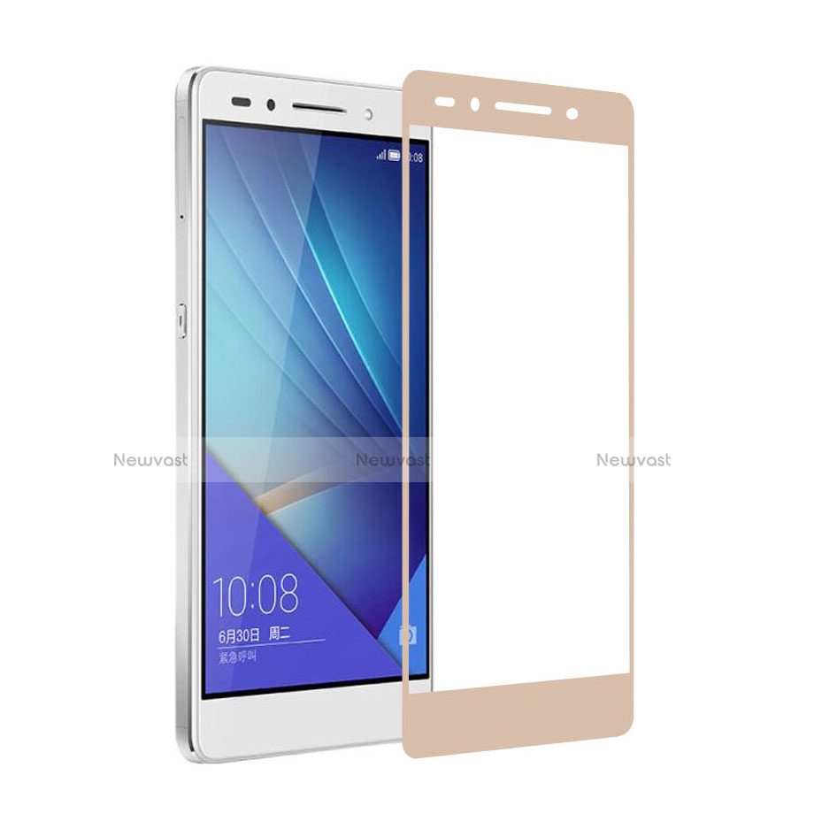 Ultra Clear Full Screen Protector Tempered Glass for Huawei Honor 7 Dual SIM Gold