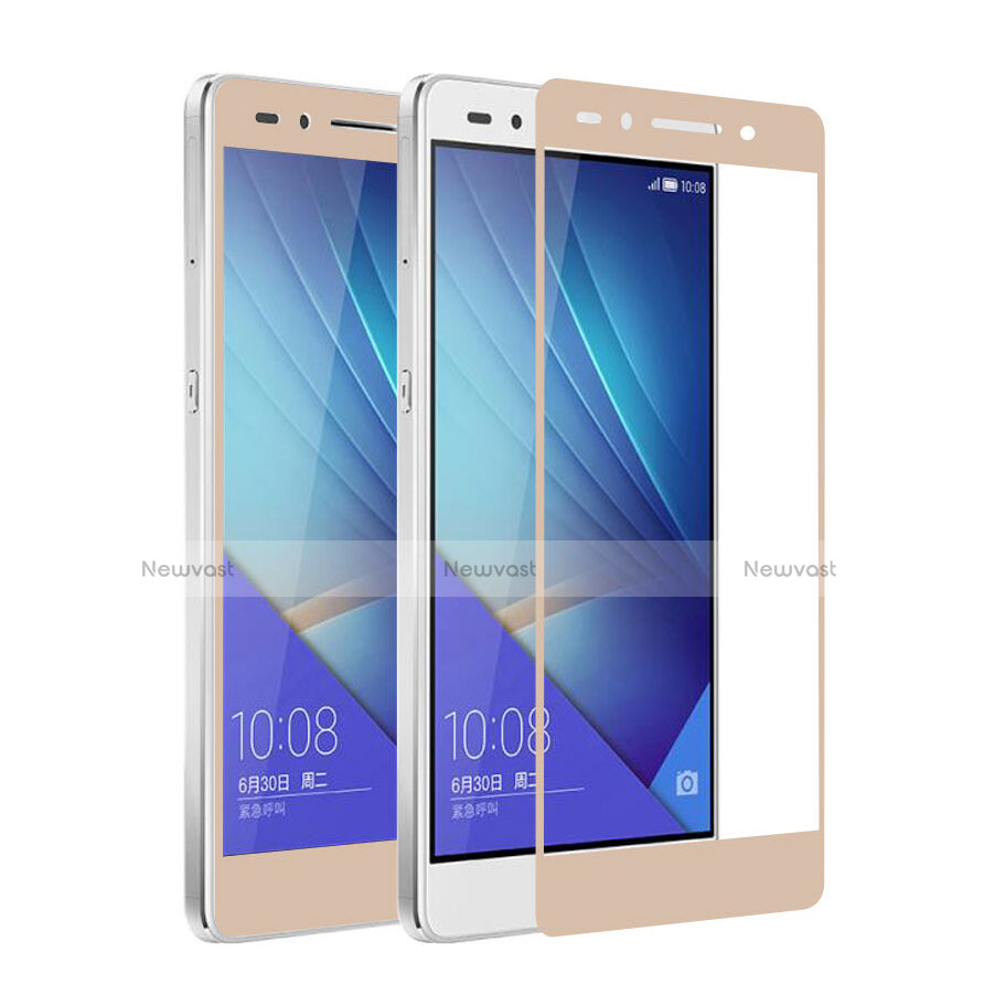 Ultra Clear Full Screen Protector Tempered Glass for Huawei Honor 7 Dual SIM Gold