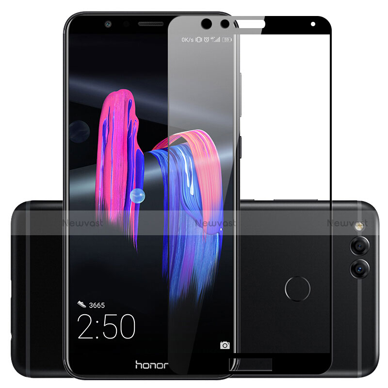 Ultra Clear Full Screen Protector Tempered Glass for Huawei Honor 7X Black