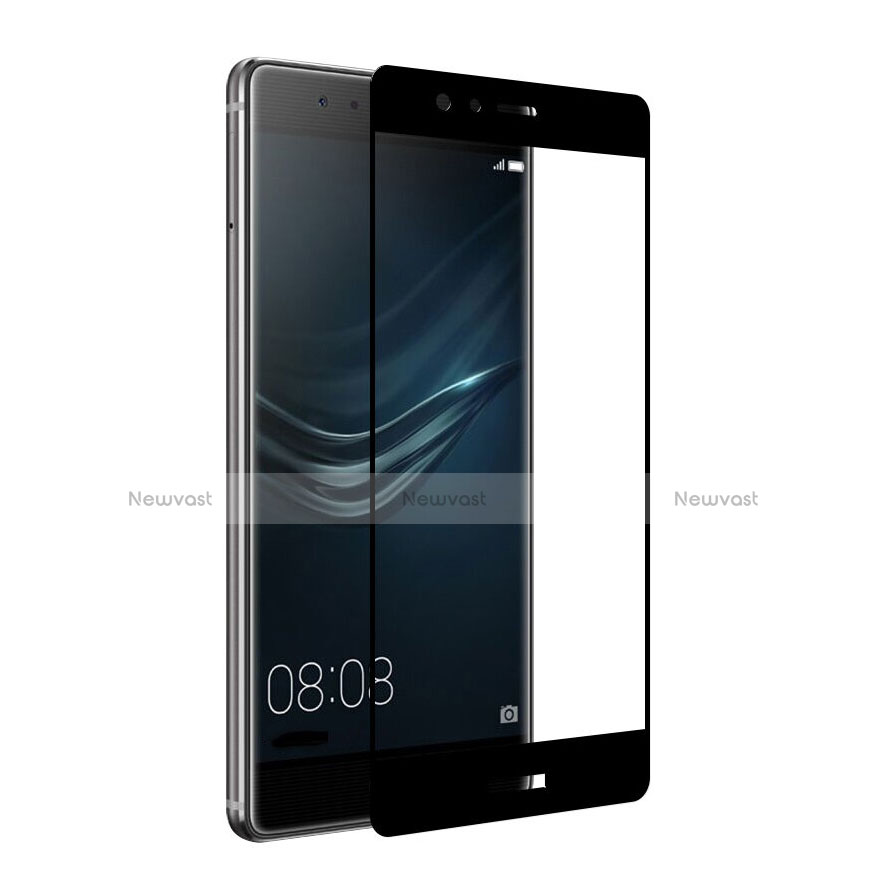 Ultra Clear Full Screen Protector Tempered Glass for Huawei P9 Black