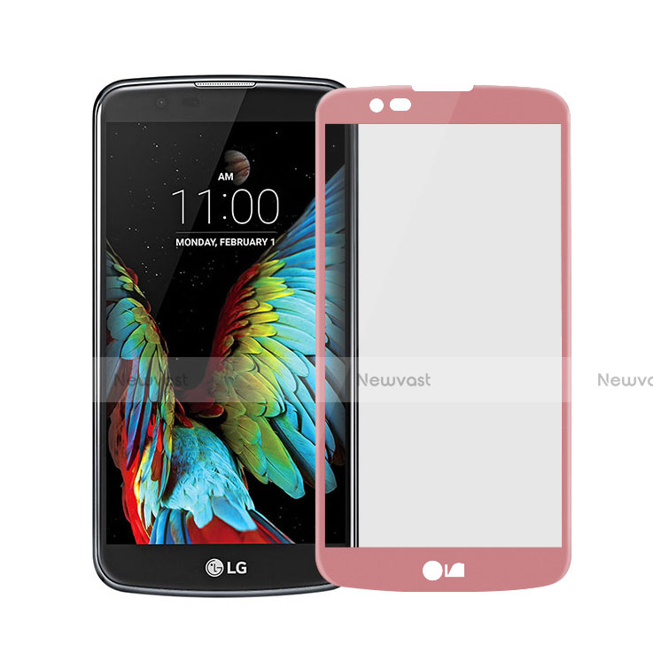 Ultra Clear Full Screen Protector Tempered Glass for LG K7 Pink