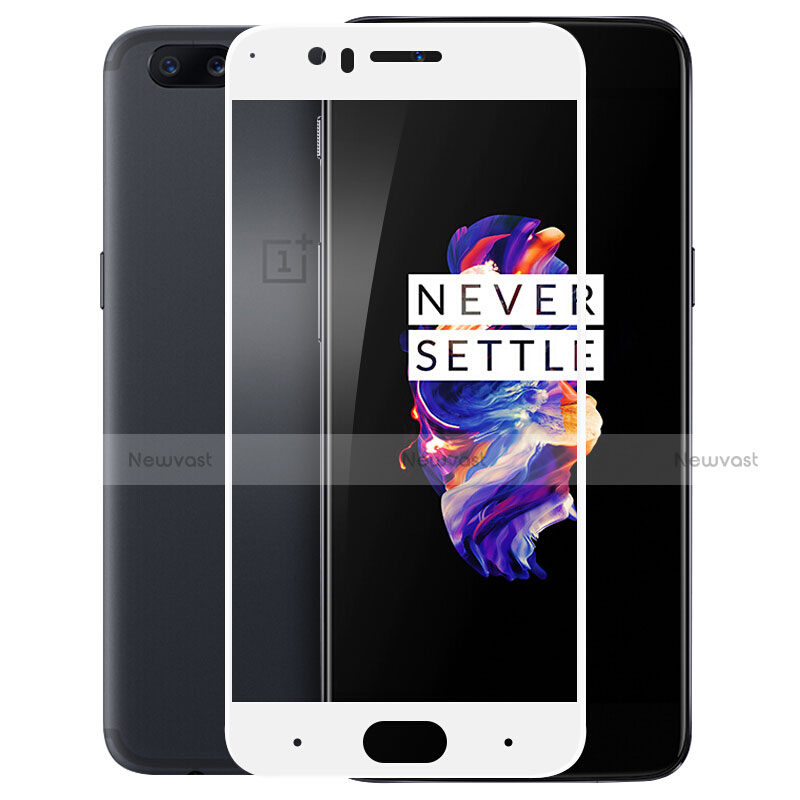 Ultra Clear Full Screen Protector Tempered Glass for OnePlus 5 White