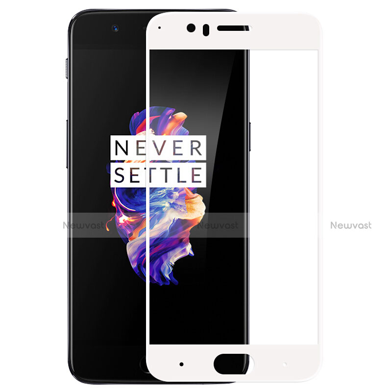 Ultra Clear Full Screen Protector Tempered Glass for OnePlus 5 White