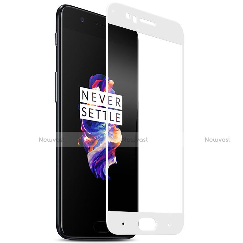 Ultra Clear Full Screen Protector Tempered Glass for OnePlus 5 White