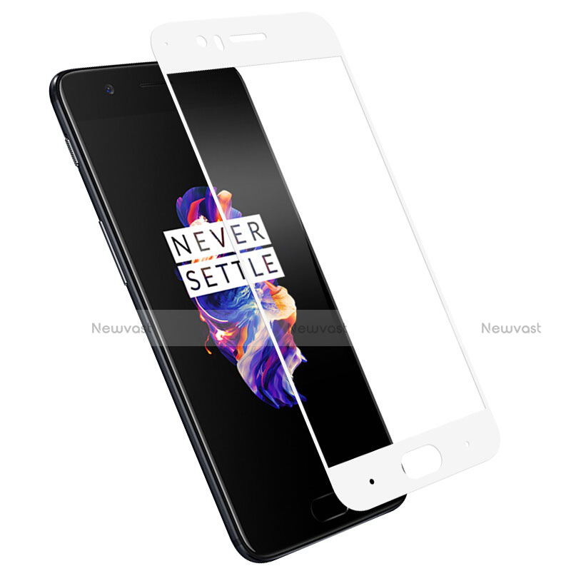 Ultra Clear Full Screen Protector Tempered Glass for OnePlus 5 White