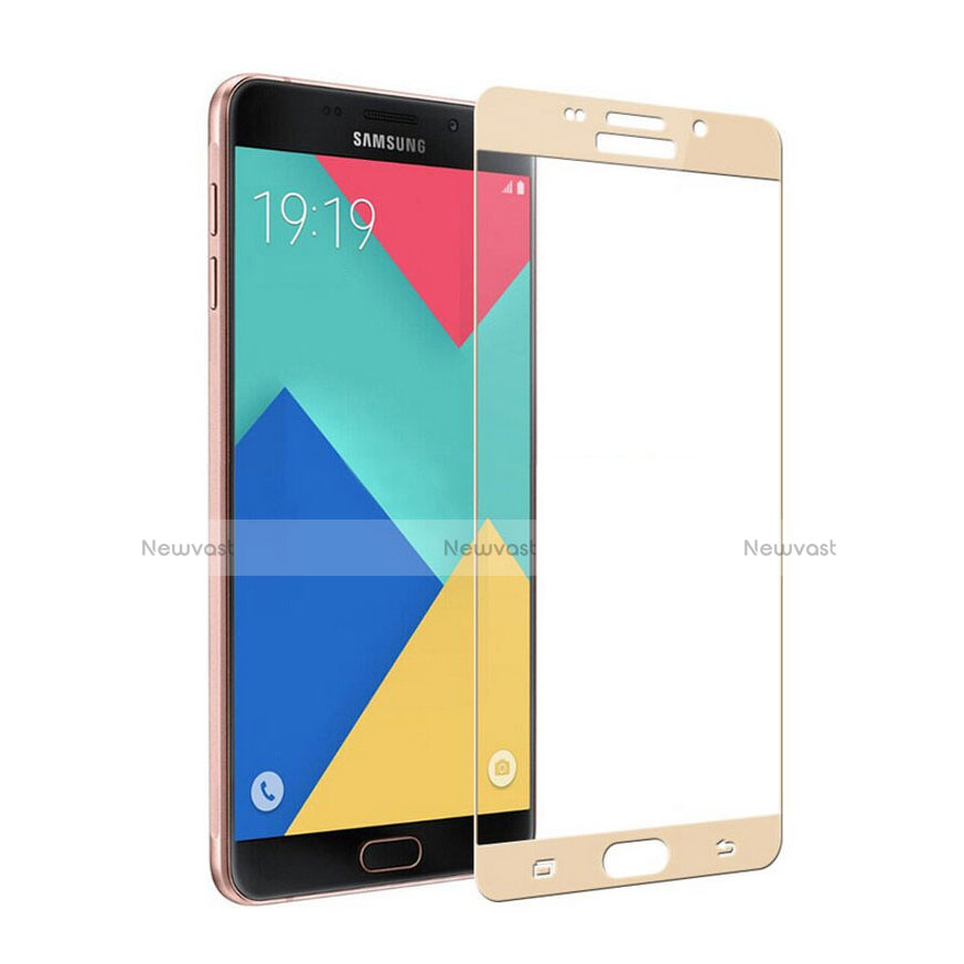 Ultra Clear Full Screen Protector Tempered Glass for Samsung Galaxy A7 (2016) A7100 Gold