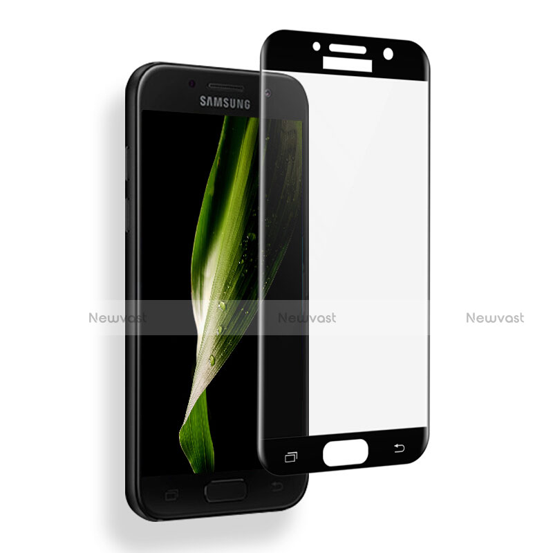 Ultra Clear Full Screen Protector Tempered Glass for Samsung Galaxy A7 (2017) A720F Black