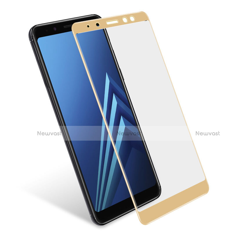 Ultra Clear Full Screen Protector Tempered Glass for Samsung Galaxy A8+ A8 Plus (2018) A730F Gold