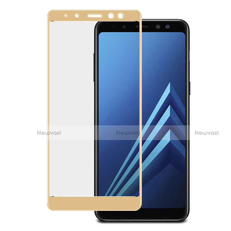 Ultra Clear Full Screen Protector Tempered Glass for Samsung Galaxy A8+ A8 Plus (2018) Duos A730F Gold