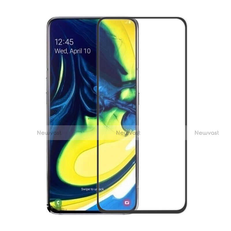 Ultra Clear Full Screen Protector Tempered Glass for Samsung Galaxy A80 Black