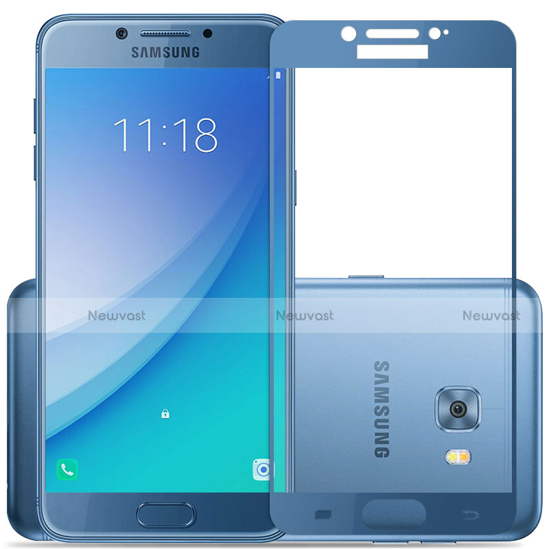 Ultra Clear Full Screen Protector Tempered Glass for Samsung Galaxy C5 Pro C5010 Blue