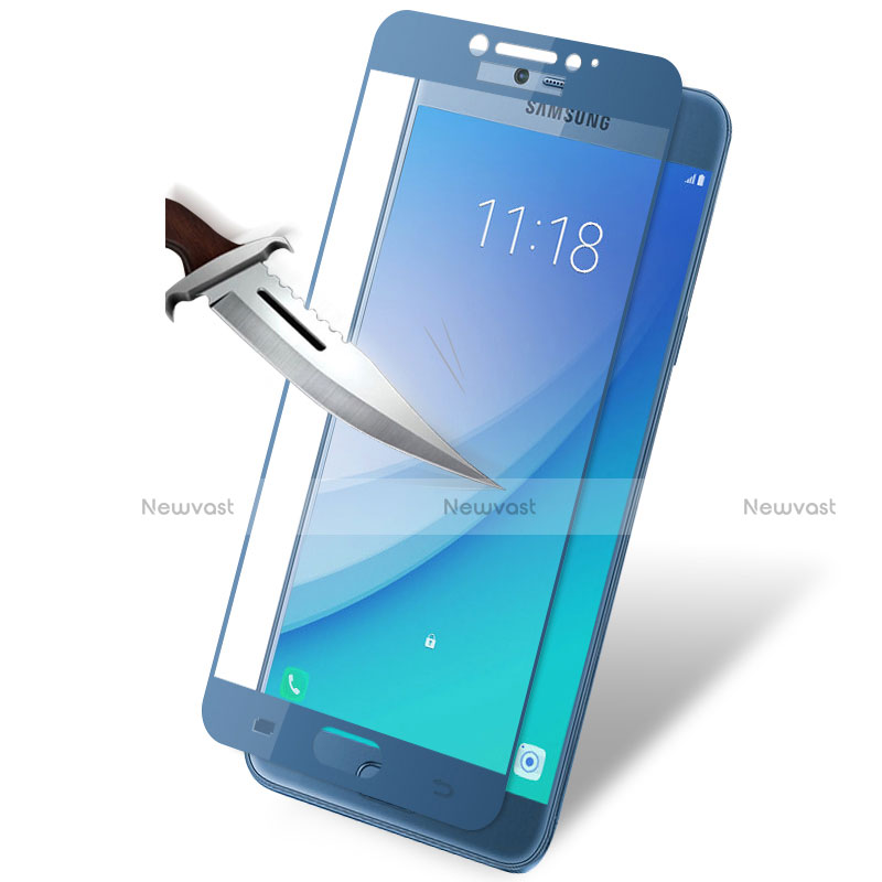 Ultra Clear Full Screen Protector Tempered Glass for Samsung Galaxy C5 Pro C5010 Blue