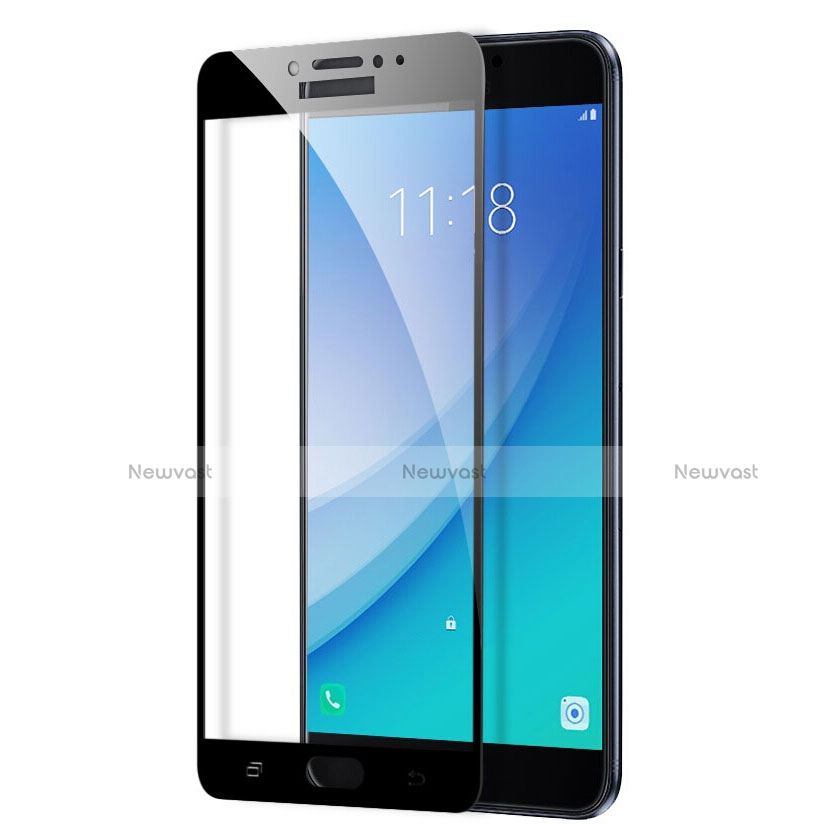 Ultra Clear Full Screen Protector Tempered Glass for Samsung Galaxy C7 Pro C7010 Black