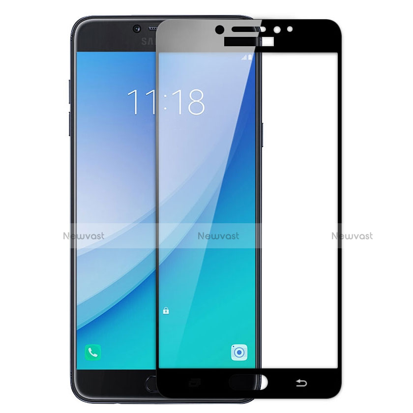 Ultra Clear Full Screen Protector Tempered Glass for Samsung Galaxy C7 Pro C7010 Black