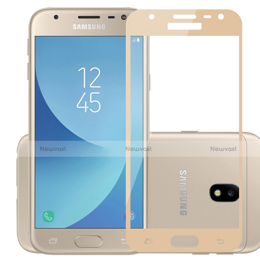 Ultra Clear Full Screen Protector Tempered Glass for Samsung Galaxy J3 (2017) J330F DS Gold