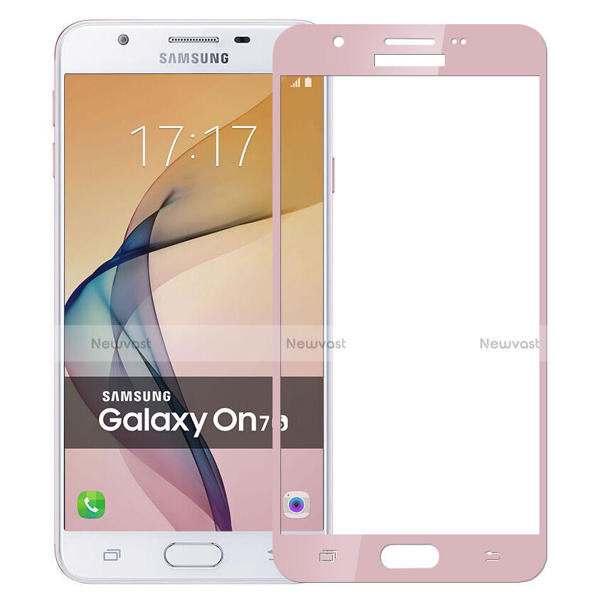 Ultra Clear Full Screen Protector Tempered Glass for Samsung Galaxy On7 (2016) G6100 Pink