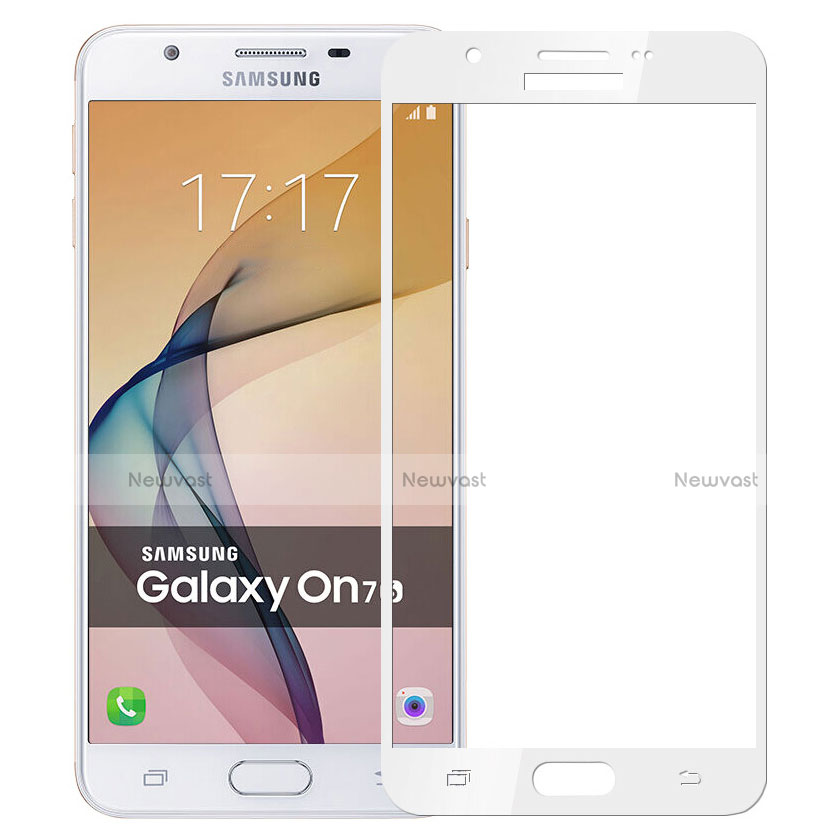 Ultra Clear Full Screen Protector Tempered Glass for Samsung Galaxy On7 (2016) G6100 White