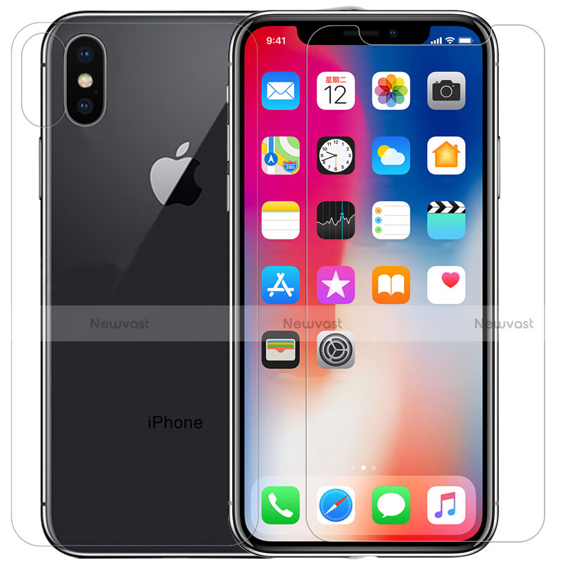 Ultra Clear Tempered Glass Screen Protector Front and Back T02 for Apple iPhone X Clear