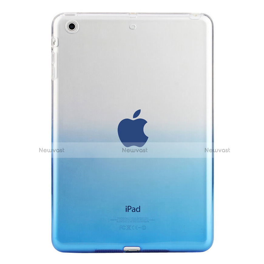 Ultra Slim Transparent Gel Gradient Soft Case for Apple iPad Mini 3 Blue