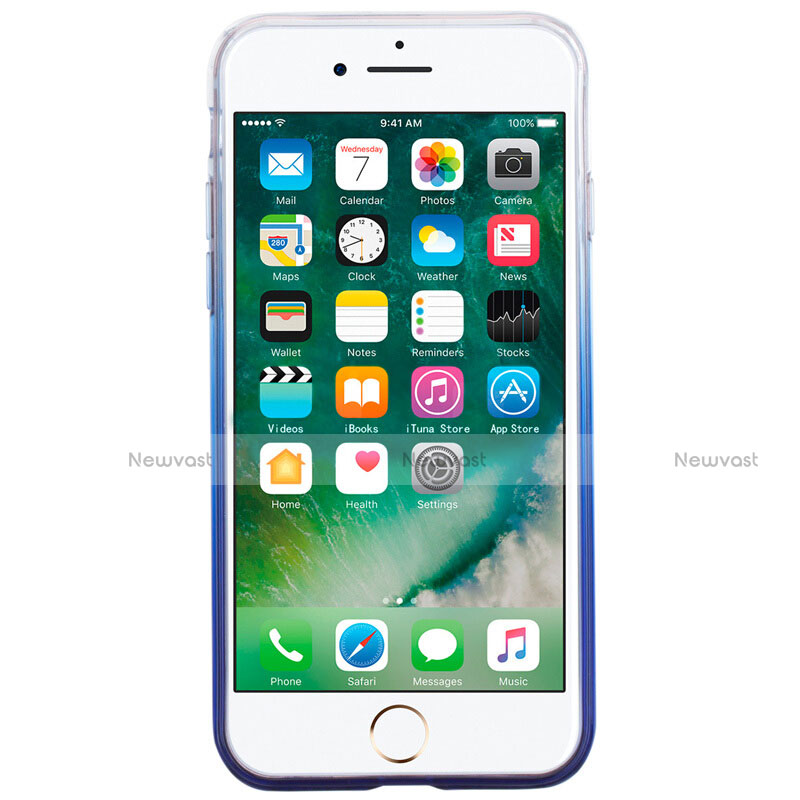 Ultra Slim Transparent Gel Gradient Soft Case for Apple iPhone 7 Plus Blue