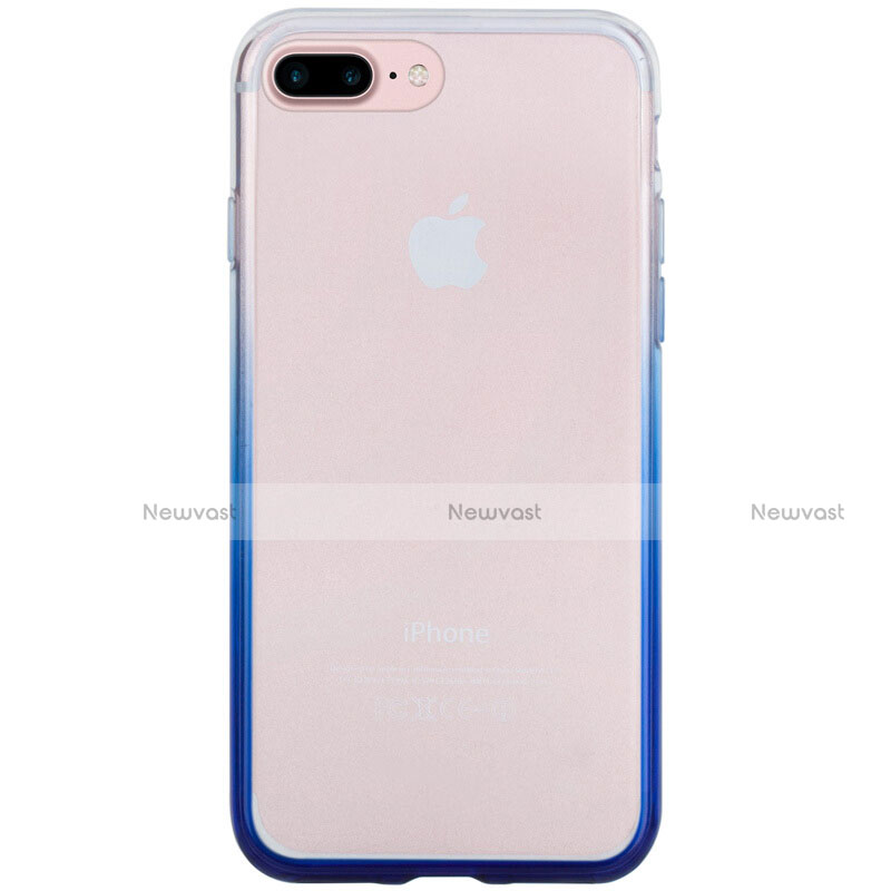 Ultra Slim Transparent Gel Gradient Soft Case for Apple iPhone 7 Plus Blue