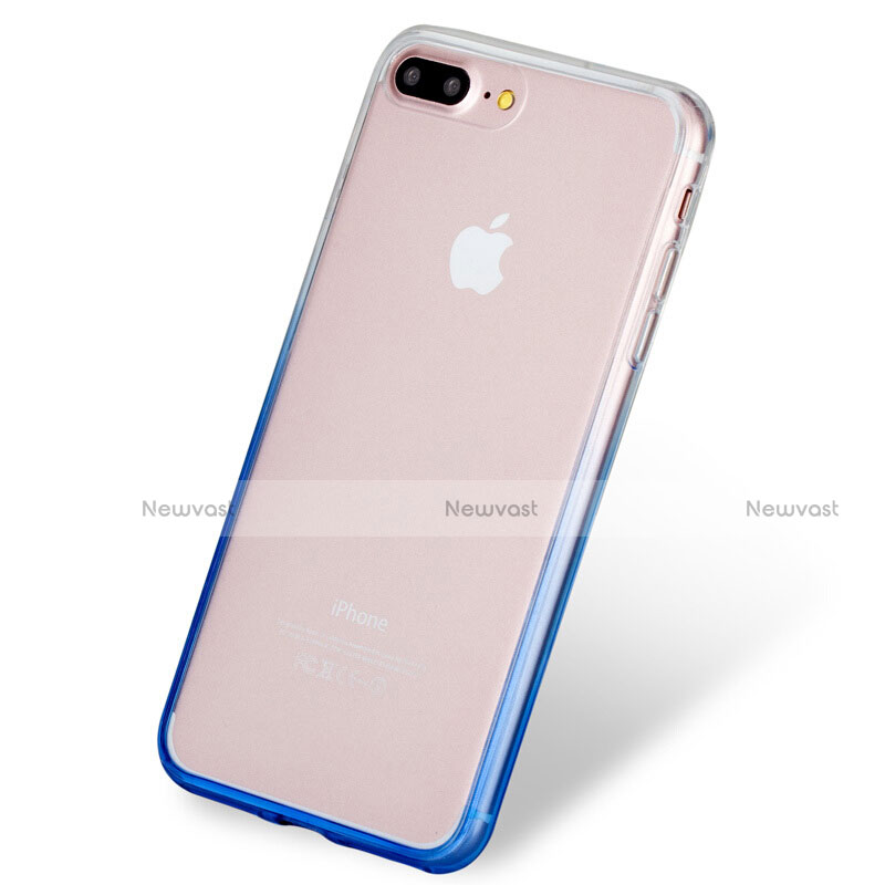 Ultra Slim Transparent Gel Gradient Soft Case for Apple iPhone 7 Plus Blue