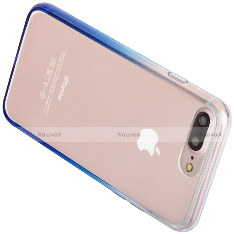 Ultra Slim Transparent Gel Gradient Soft Case for Apple iPhone 8 Plus Blue