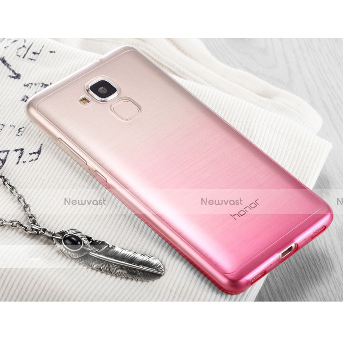 Ultra Slim Transparent Gel Gradient Soft Case for Huawei GR5 Mini Pink