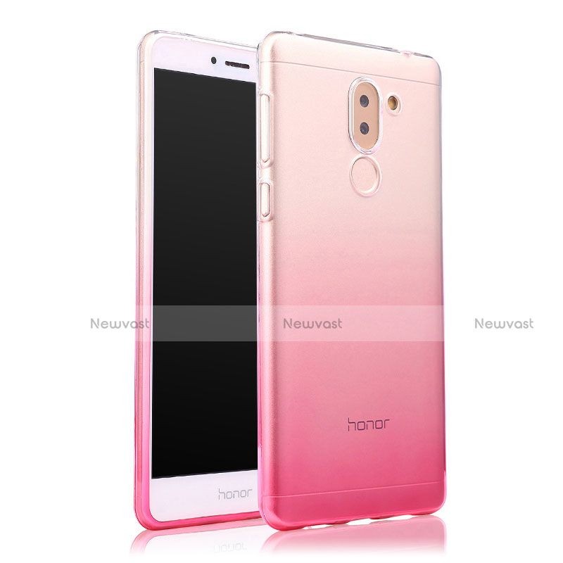 Ultra Slim Transparent Gel Gradient Soft Case for Huawei Honor 6X Pink