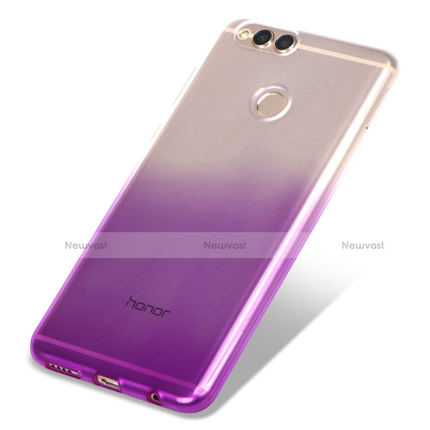 Ultra Slim Transparent Gel Gradient Soft Case for Huawei Honor V10 Purple