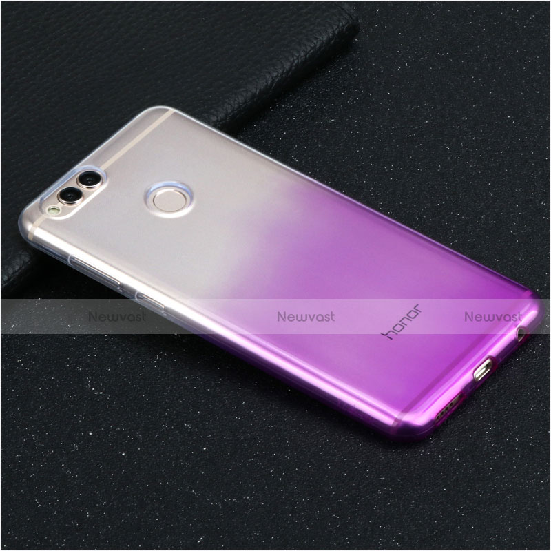 Ultra Slim Transparent Gel Gradient Soft Case for Huawei Honor View 10 Purple