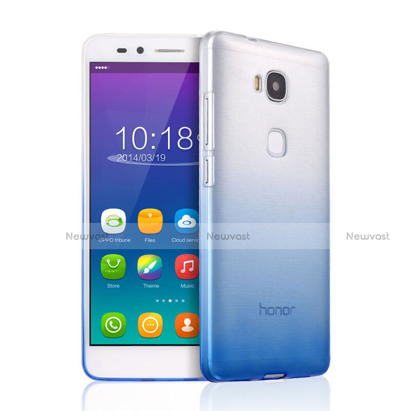 Ultra Slim Transparent Gel Gradient Soft Case for Huawei Honor X5 Sky Blue